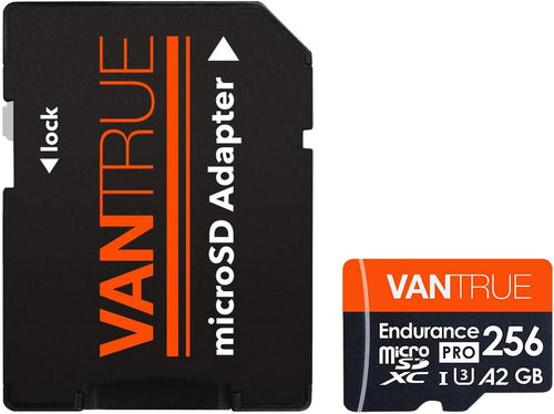 256GB Microsdxc UHS-I U3 4K Memory Card with Adapter for Dash Cams | UHS-I U3, 4K UHD Video, High Speed Transfer, Monitoring Grade, for Dash Cams, Body Cams, Action Cameras, Security Systems