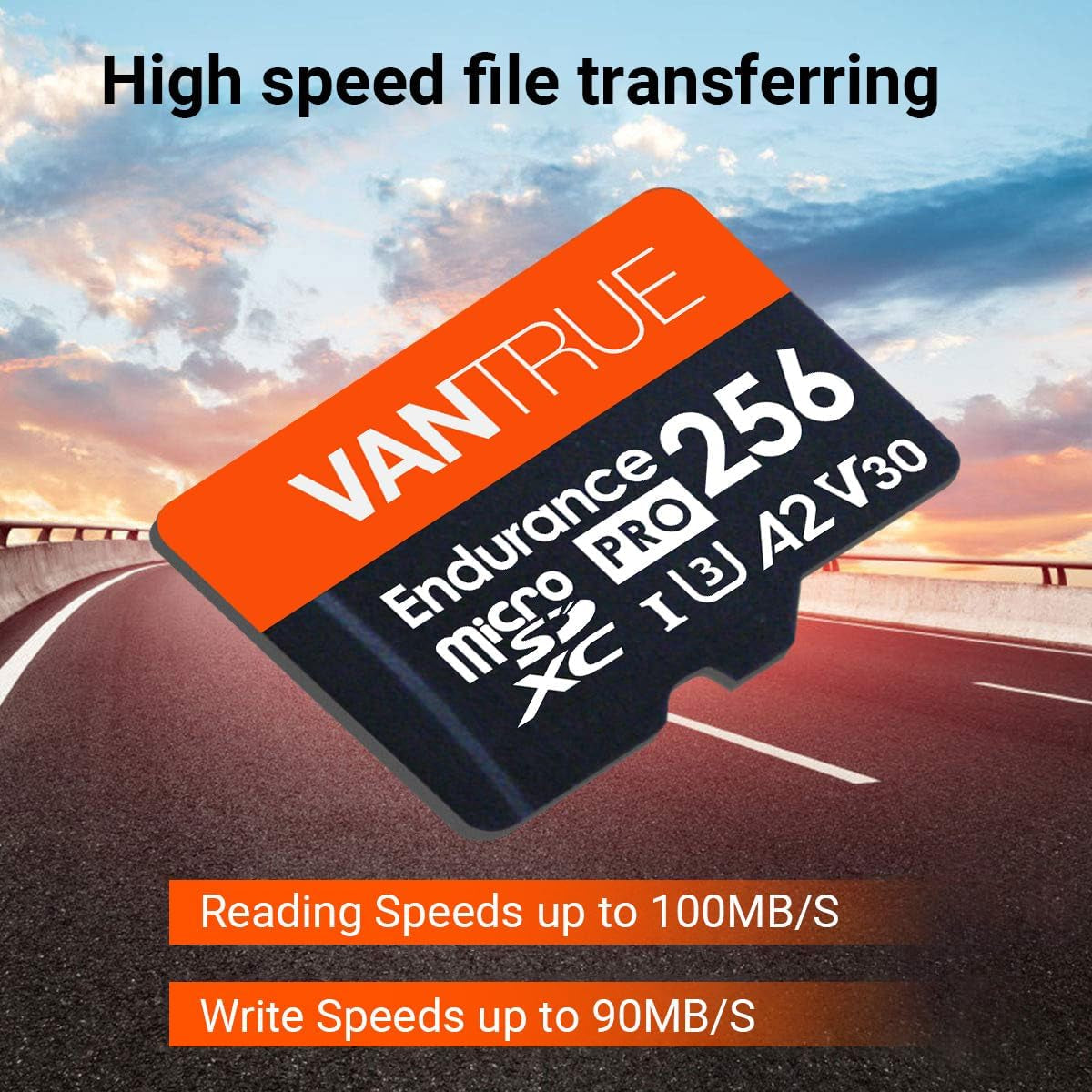 256GB Microsdxc UHS-I U3 4K Memory Card with Adapter for Dash Cams | UHS-I U3, 4K UHD Video, High Speed Transfer, Monitoring Grade, for Dash Cams, Body Cams, Action Cameras, Security Systems