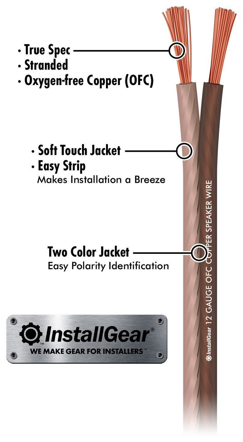 12 Gauge Speaker Wire with 12 Banana Plugs (100Ft) - 12 AWG Cable 99.9% - Deoxidized Copper - True Spec and Touch Cable - Speaker Wire 12 Gauge