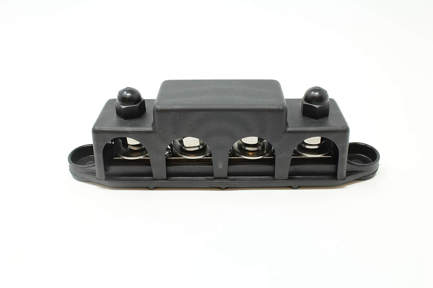 4 Post Power Distribution Block Bus Bar Pair with Cover - Made in the USA - 250 Amp Rating – Marine Bus Bar, Automotive, and Solar Wiring – Battery Terminal Distribution Block - (3/8” Black)